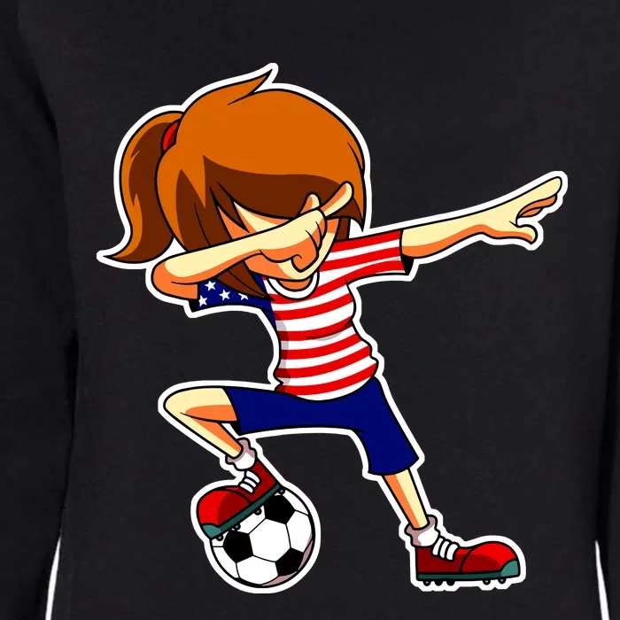 Dabbing Soccer Girl Usa American Flag Jersey Womens California Wash Sweatshirt