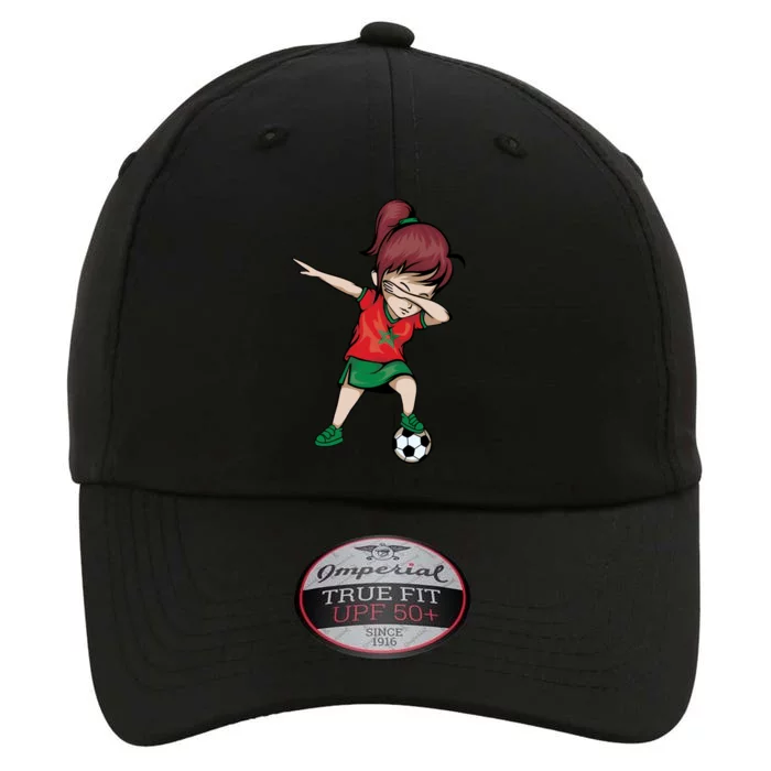 Dabbing Soccer Girl Morocco Gift Moroccan Football Soccer Gift The Original Performance Cap