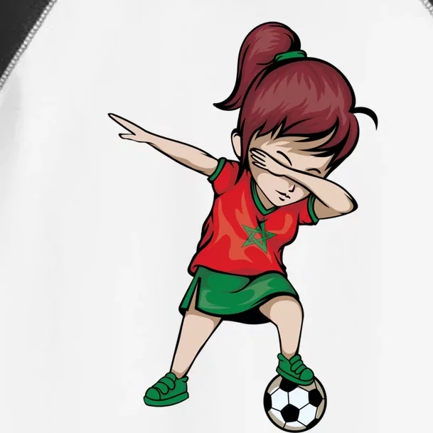 Dabbing Soccer Girl Morocco Gift Moroccan Football Soccer Gift Toddler Fine Jersey T-Shirt