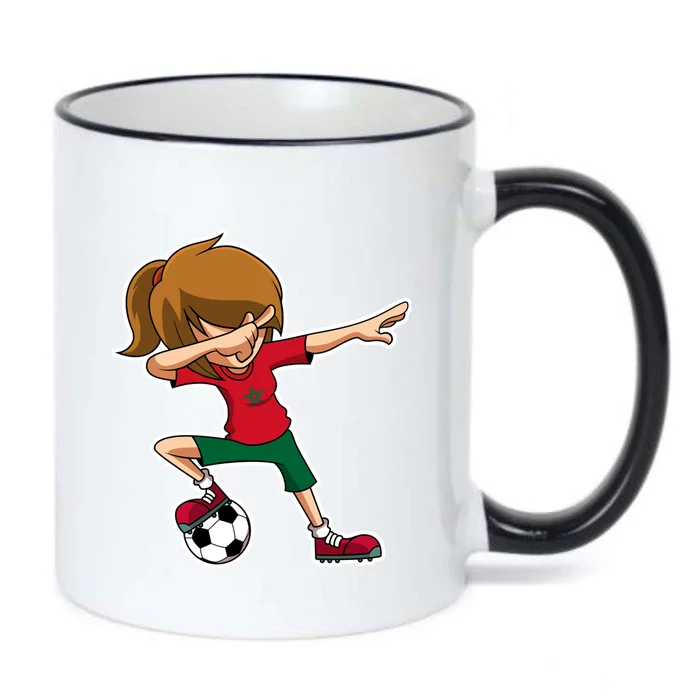 Dabbing Soccer Girl Morocco Jersey Moroccan Dab Funny Gift Black Color Changing Mug