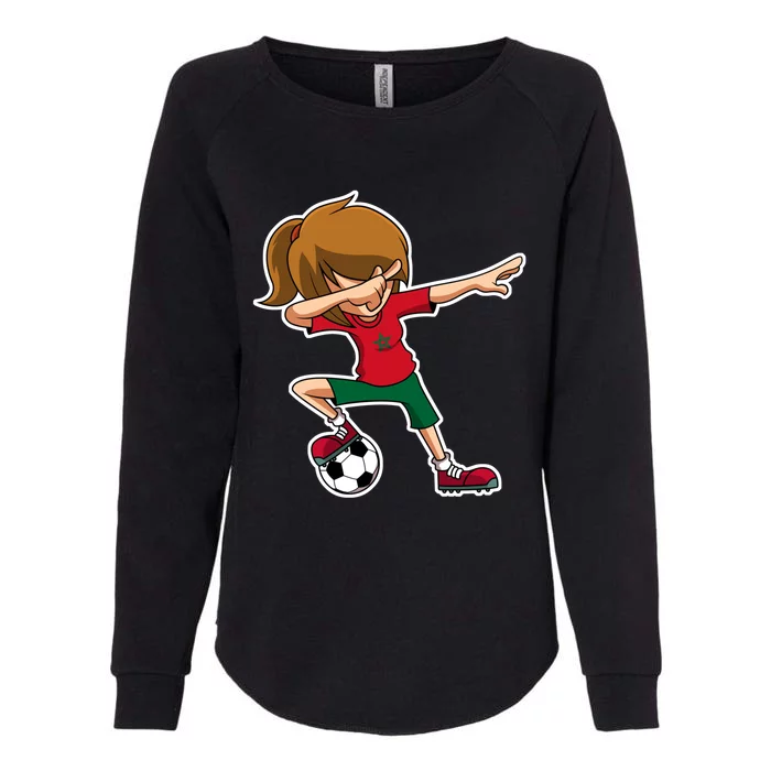 Dabbing Soccer Girl Morocco Jersey Moroccan Dab Funny Gift Womens California Wash Sweatshirt