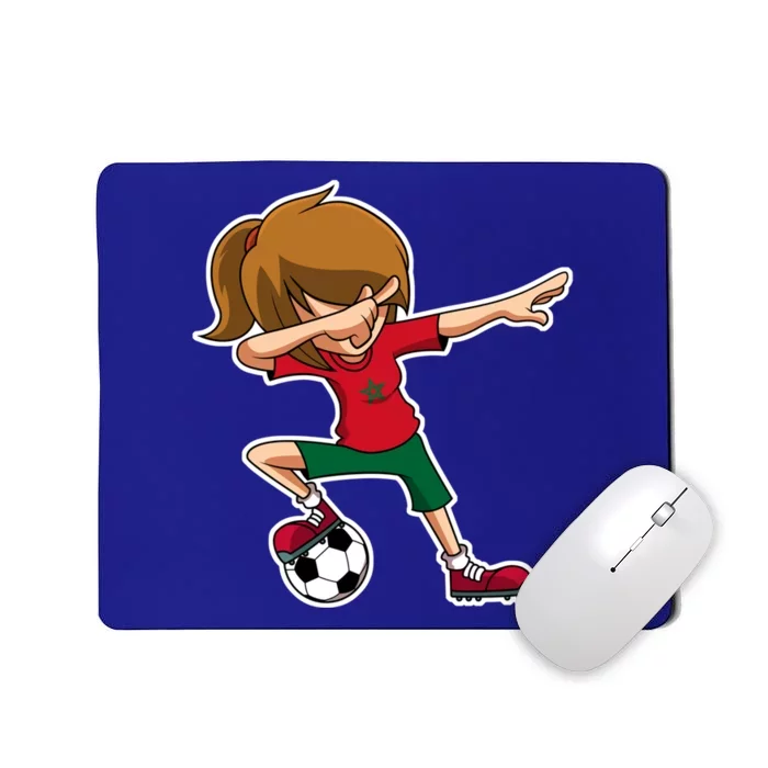 Dabbing Soccer Girl Morocco Jersey Moroccan Dab Funny Gift Mousepad