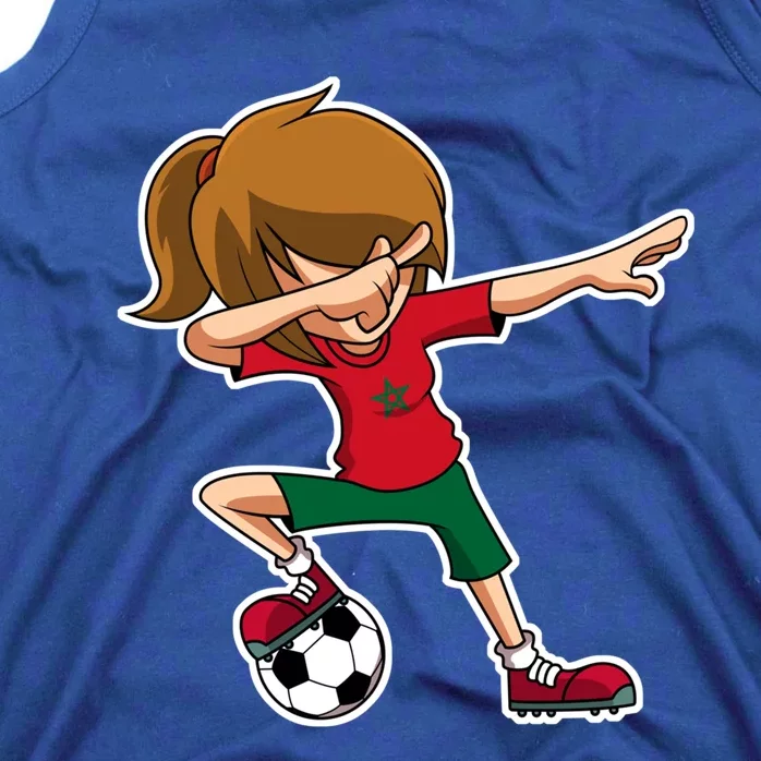 Dabbing Soccer Girl Morocco Jersey Moroccan Dab Funny Gift Tank Top