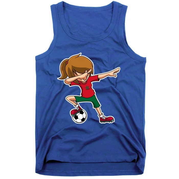 Dabbing Soccer Girl Morocco Jersey Moroccan Dab Funny Gift Tank Top