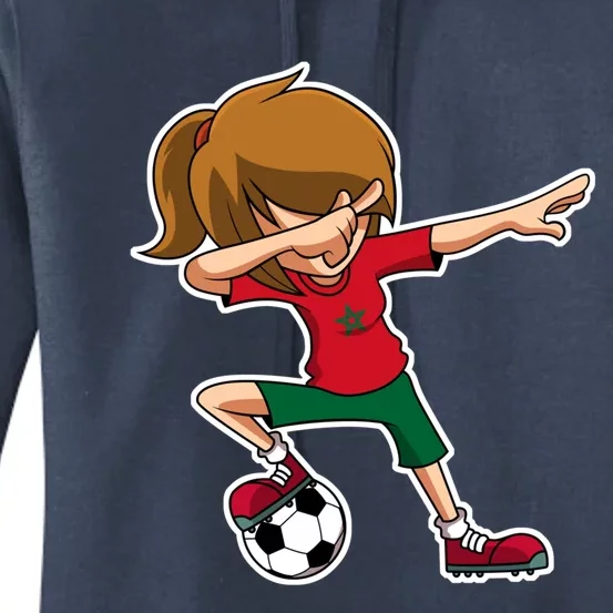 Dabbing Soccer Girl Morocco Jersey Moroccan Dab Funny Gift Women's Pullover Hoodie