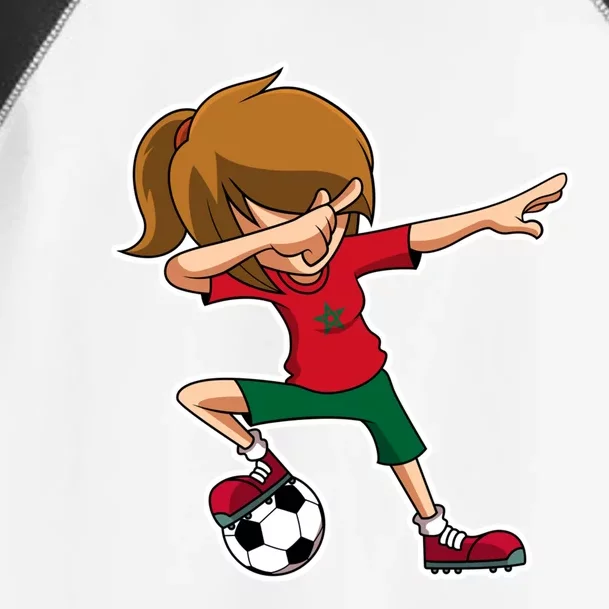 Dabbing Soccer Girl Morocco Jersey Moroccan Dab Funny Gift Toddler Fine Jersey T-Shirt