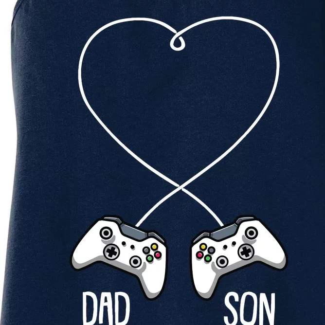 Dad Son Gaming Fathers Day Cool Videogame Matching Gamer Women's Racerback Tank