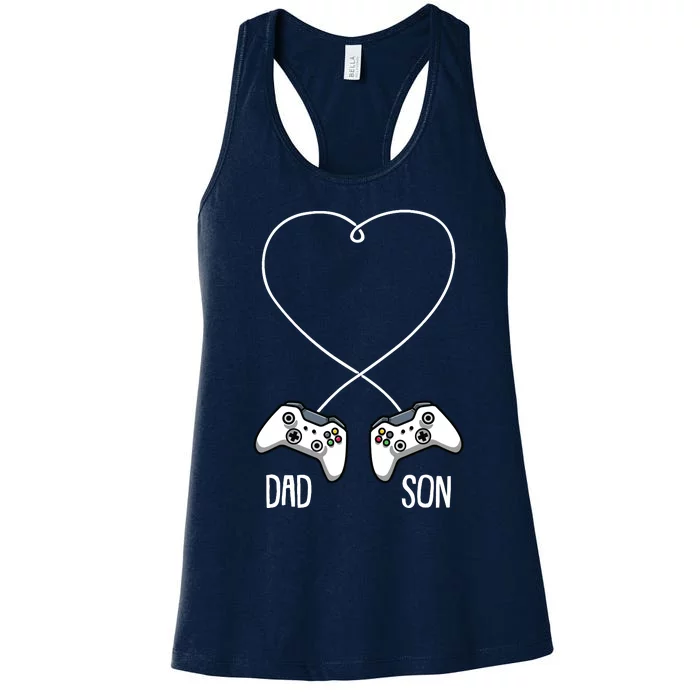 Dad Son Gaming Fathers Day Cool Videogame Matching Gamer Women's Racerback Tank