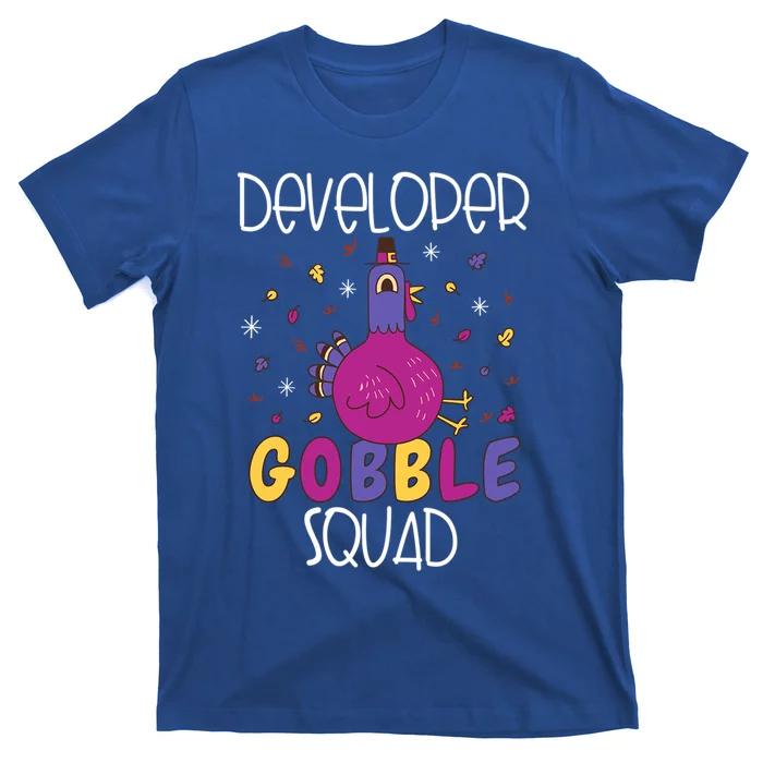 Developer Squad Gobble Funny Thanksgiving Turkey Matching Gift T-Shirt