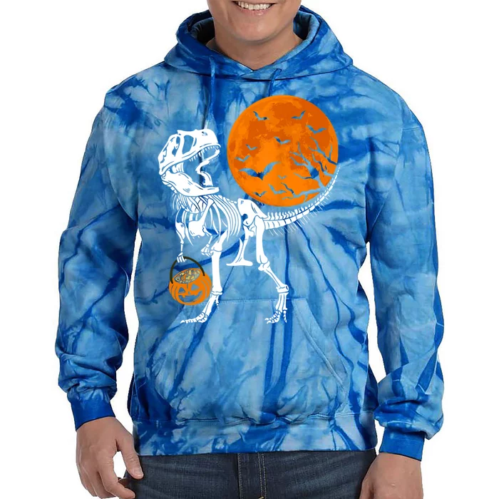 Dinosaur Skeleton Gift Halloween Great Gift And Gift Tie Dye Hoodie