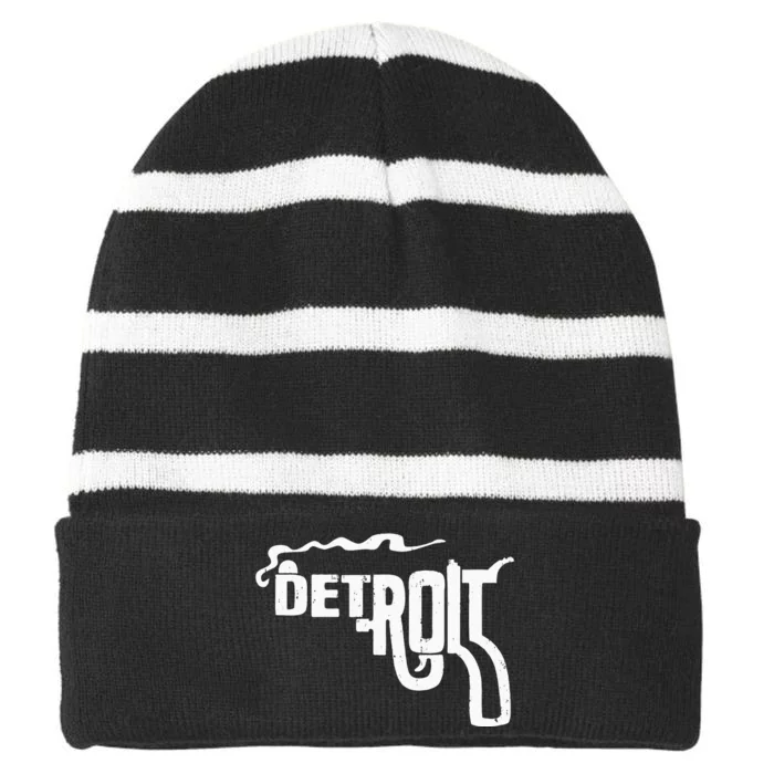 Detroit Smoking Gun Vintage Striped Beanie with Solid Band