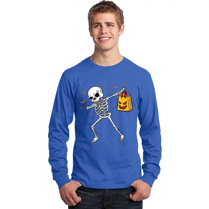 Dabbing Skeleton Halloween Gift Tall Long Sleeve T-Shirt