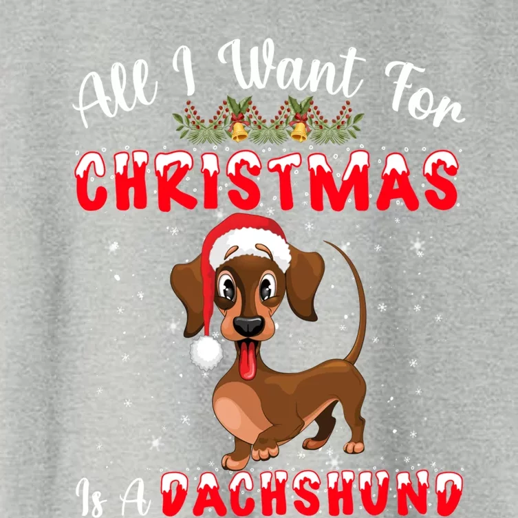 Dachshund Santa Hat All I Want For Christmas Is A Dachshund Meaningful Gift Women's Crop Top Tee