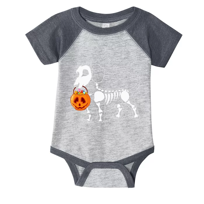 Dachshund Skeleton Halloween Happy Pumpkin Infant Baby Jersey Bodysuit