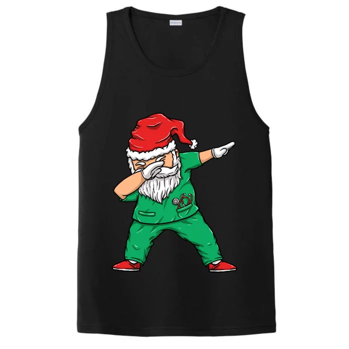 Dabbing Santa Holiday Doctor Christmas Scrubs Doctor Great Gift Performance Tank