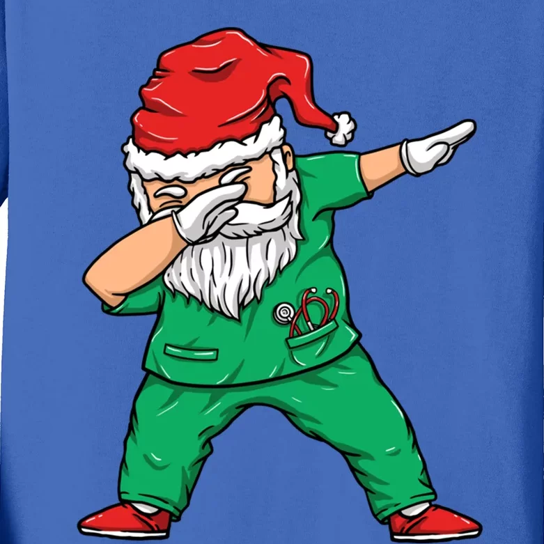 Dabbing Santa Holiday Doctor Christmas Scrubs Doctor Great Gift Kids Long Sleeve Shirt