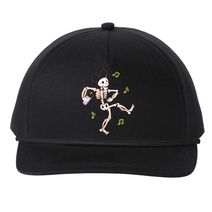 Dancing Skeleton Halloween Snapback Five-Panel Rope Hat