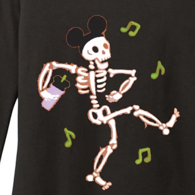 Dancing Skeleton Halloween Womens CVC Long Sleeve Shirt