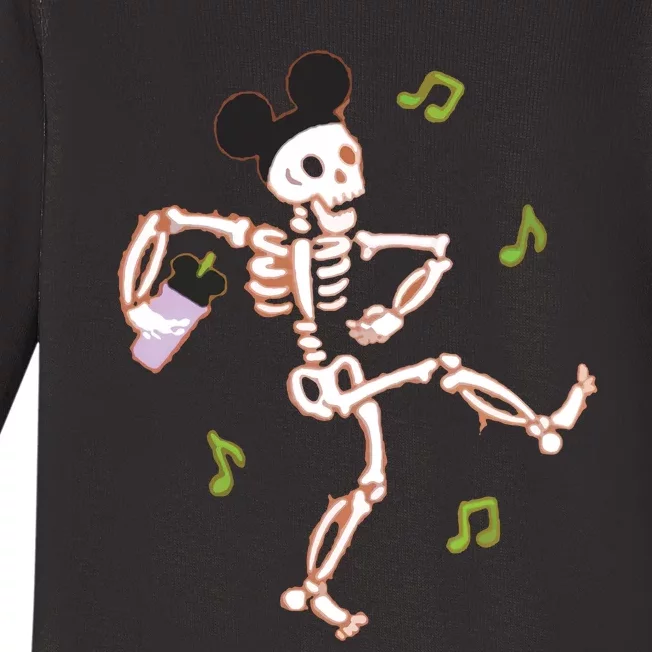 Dancing Skeleton Halloween Baby Long Sleeve Bodysuit