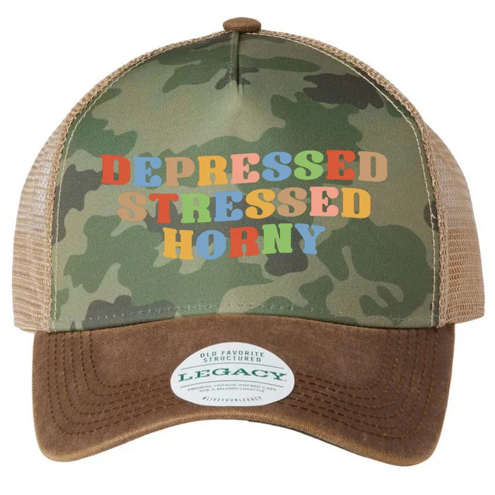 Depressed Stressed Horny Legacy Tie Dye Trucker Hat