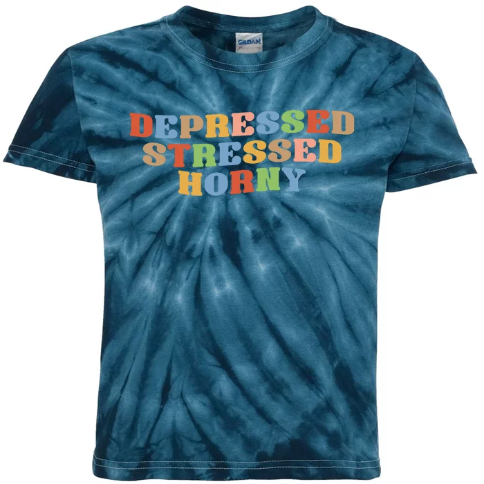 Depressed Stressed Horny Kids Tie-Dye T-Shirt