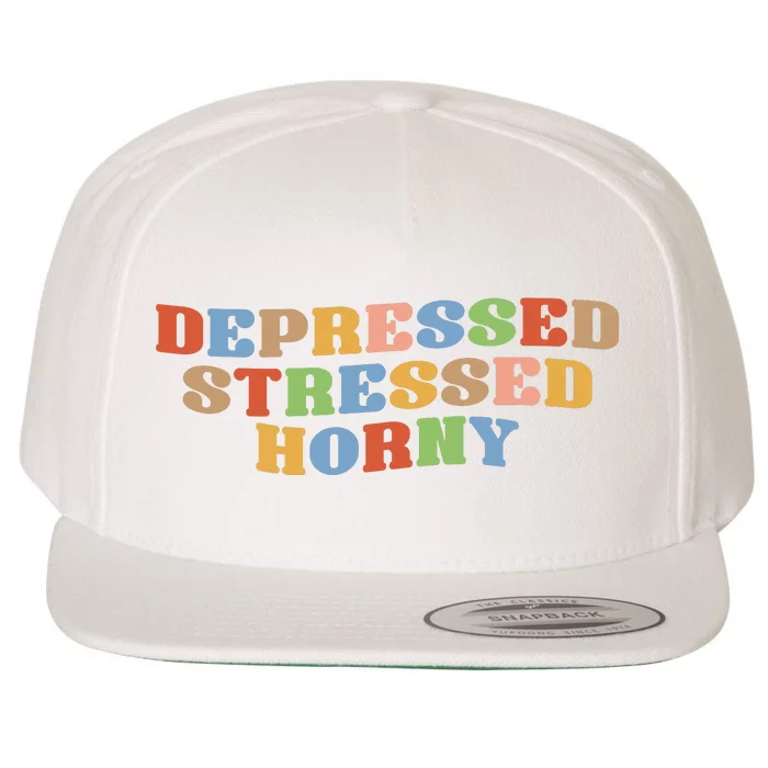 Depressed Stressed Horny Wool Snapback Cap