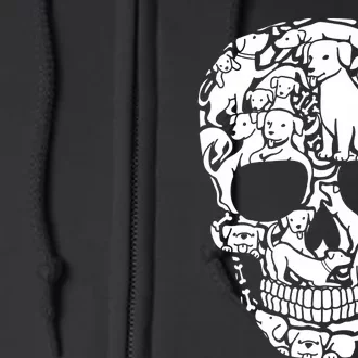 Dog Skeleton Halloween Costume Puppy Skull Full Zip Hoodie