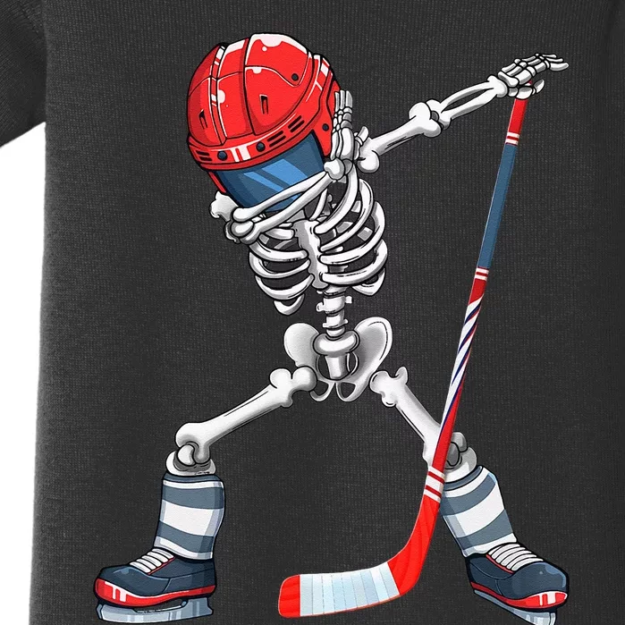 Dabbing Skeleton Hockey Halloween Costume Gift Baby Bodysuit