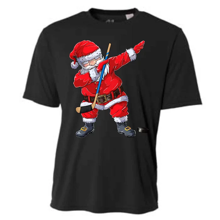 Dabbing Santa Hockey Christmas Xmas Gift Gift Cooling Performance Crew T-Shirt