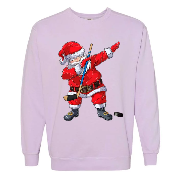 Dabbing Santa Hockey Christmas Xmas Gift Gift Garment-Dyed Sweatshirt