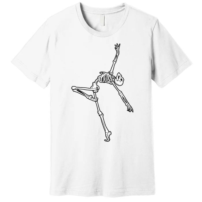 Dancing Skeleton Halloween Ballet Dance Pose Premium T-Shirt