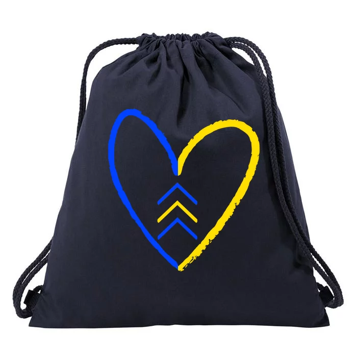 Down Syndrome Heart Arrow Drawstring Bag