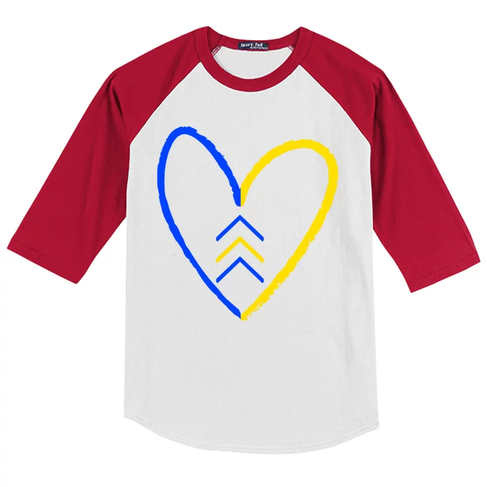 Down Syndrome Heart Arrow Kids Colorblock Raglan Jersey