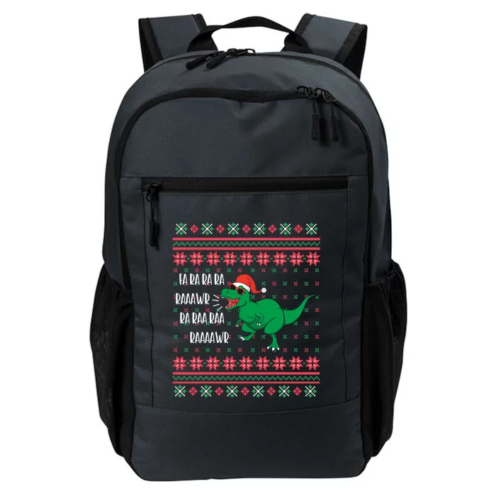 Dinosaur Santa Hat Ugly Sweater Christmas Trex Fa Rawr Rawr Gift Daily Commute Backpack