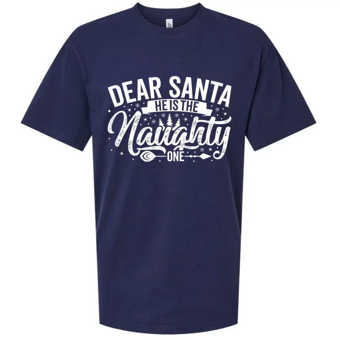 Dear Santa HeS The Naughty One Sueded Cloud Jersey T-Shirt