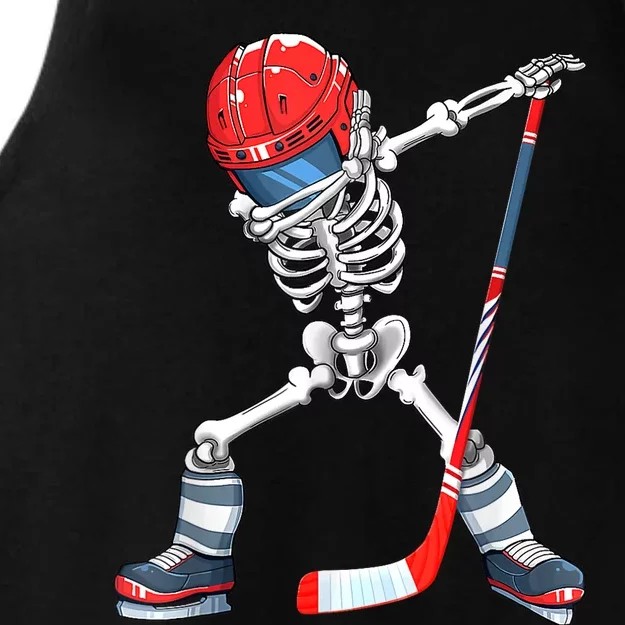 Dabbing Skeleton Hockey Halloween Costume Gift Boy Ladies Tri-Blend Wicking Tank