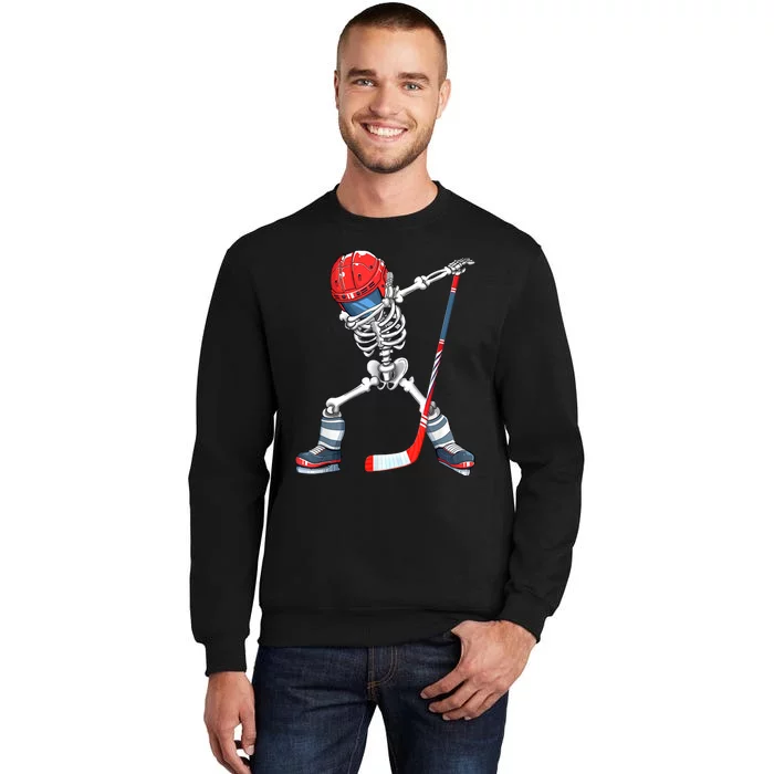 Dabbing Skeleton Hockey Halloween Costume Gift Boy Sweatshirt