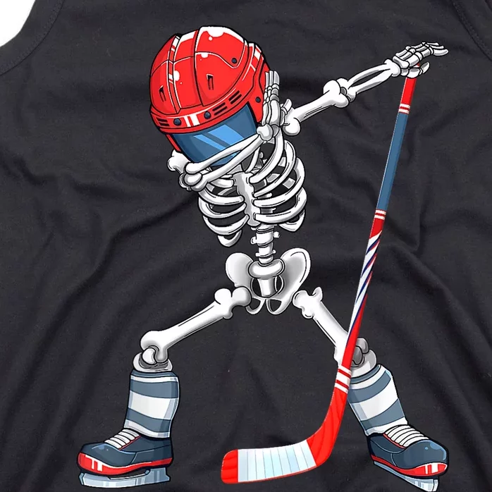 Dabbing Skeleton Hockey Halloween Costume Gift Boy Tank Top