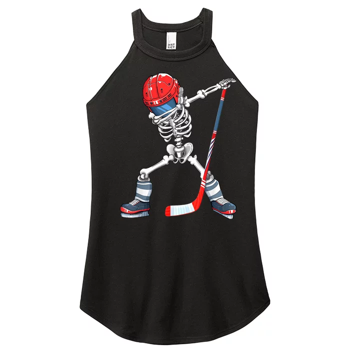 Dabbing Skeleton Hockey Halloween Costume Gift Boy Women’s Perfect Tri Rocker Tank