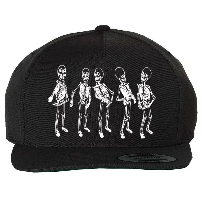 Dancing Skeleton Happy Halloween Funny Cool Gift Wool Snapback Cap