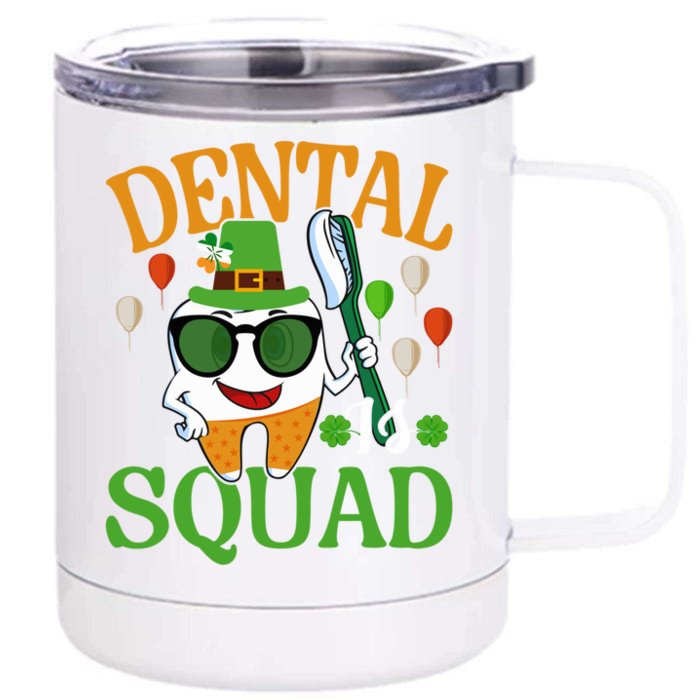 Dental Squad Hygienist Dentist Tooth Love St Patricks Day Gift Front & Back 12oz Stainless Steel Tumbler Cup