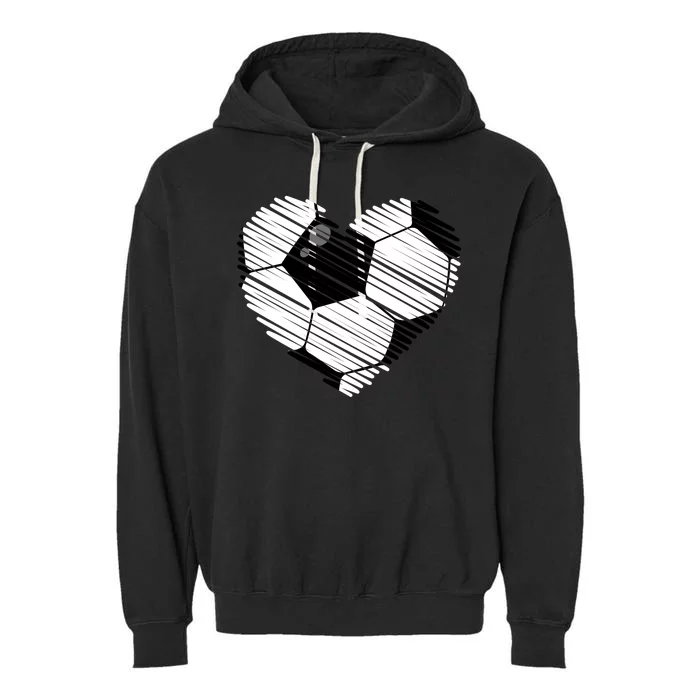 Distressed Soccer Heart Garment-Dyed Fleece Hoodie