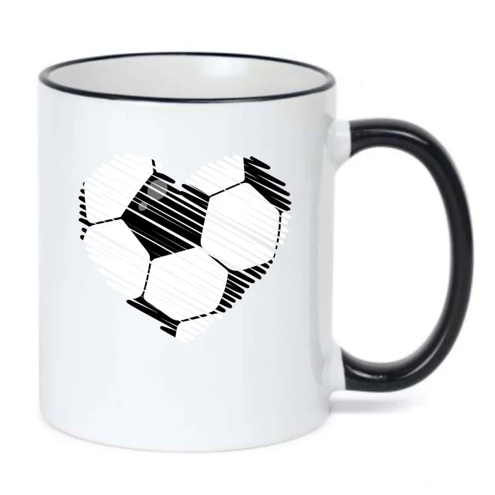 Distressed Soccer Heart Black Color Changing Mug