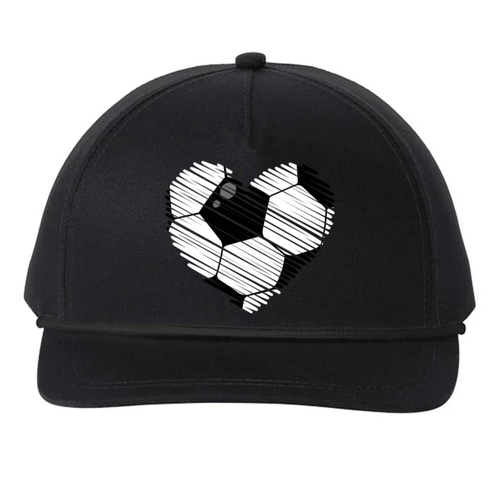 Distressed Soccer Heart Snapback Five-Panel Rope Hat