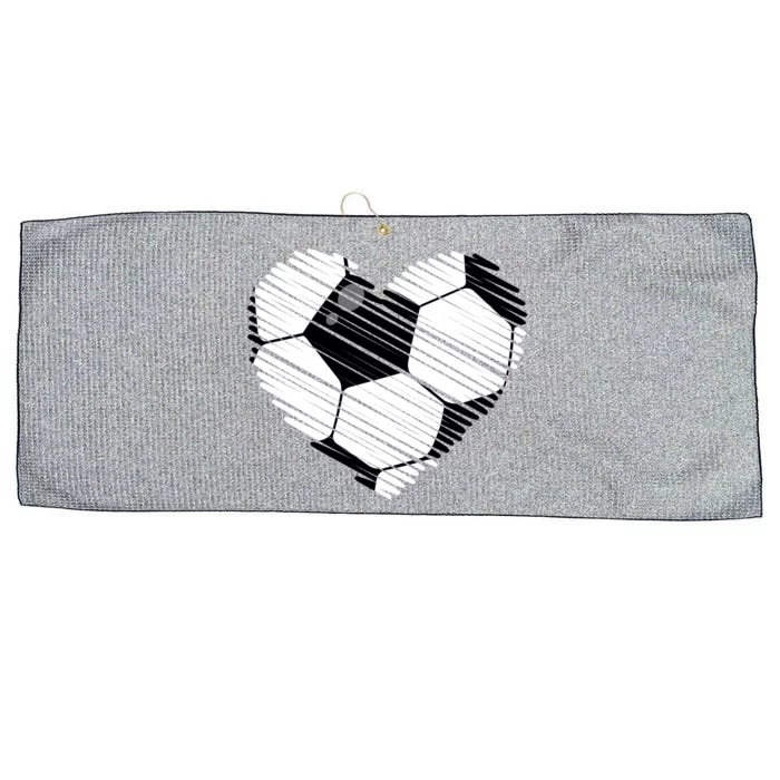 Distressed Soccer Heart Large Microfiber Waffle Golf Towel