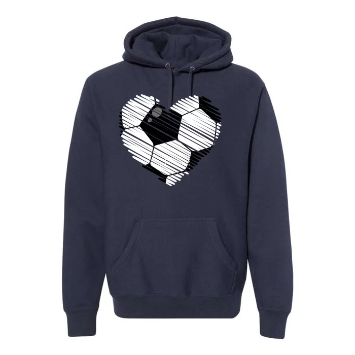 Distressed Soccer Heart Premium Hoodie