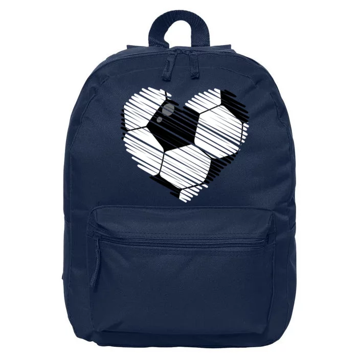 Distressed Soccer Heart 16 in Basic Backpack