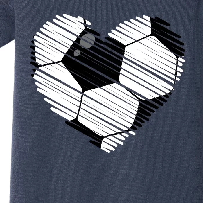 Distressed Soccer Heart Baby Bodysuit