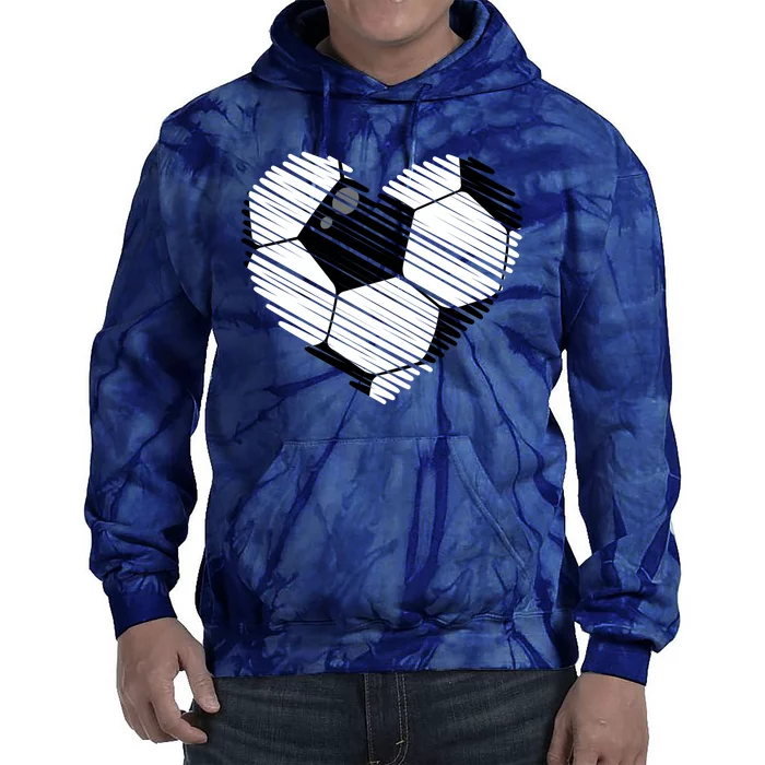 Distressed Soccer Heart Tie Dye Hoodie