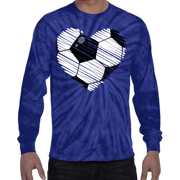 Distressed Soccer Heart Tie-Dye Long Sleeve Shirt